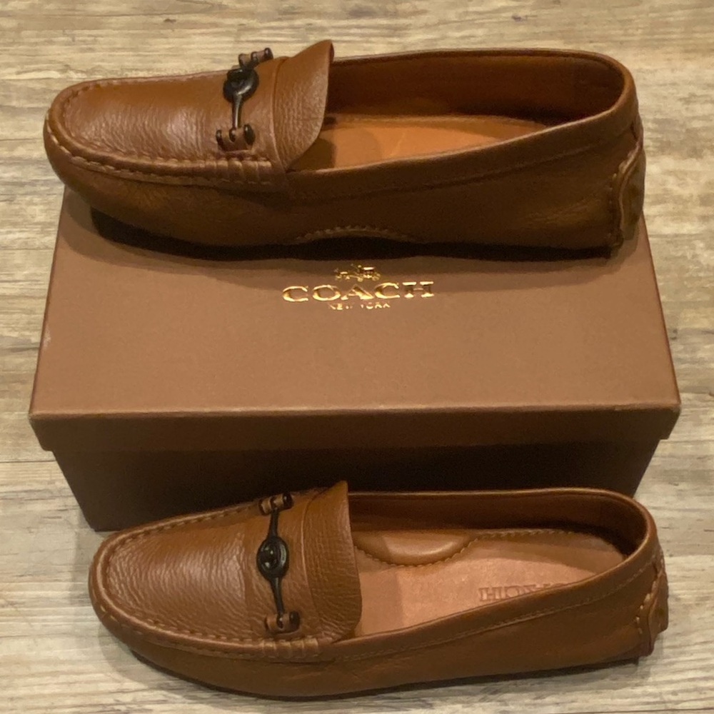 Coach Crosby Brown Leather Driving Slip-On Loafers